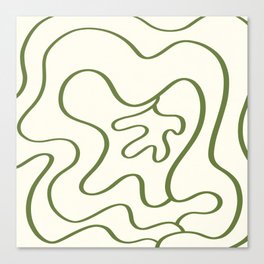 Minimalist green line flower Canvas Print