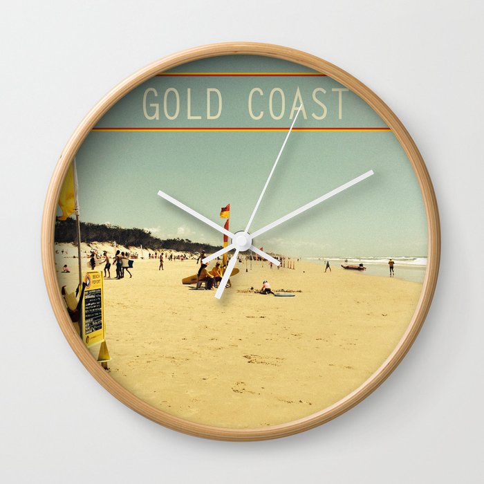 Gold Coast Main Beach retro  Wall Clock