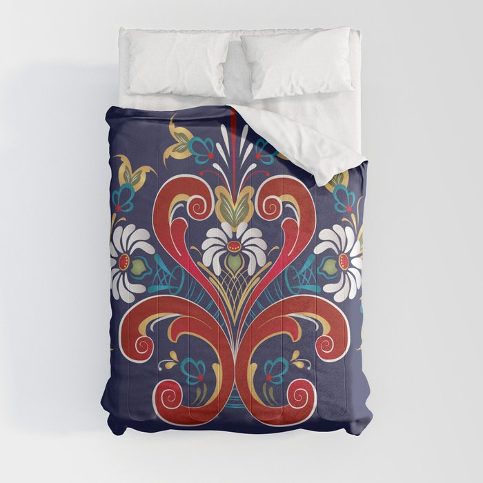 Scandinavian Rosemaling II Comforter