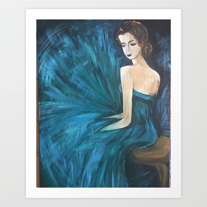 The Blue Ballerina Art Print