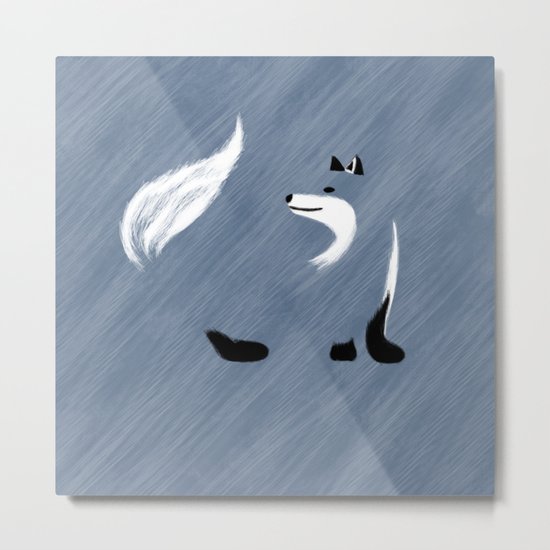 Unique Blue Fox Design Metal Print