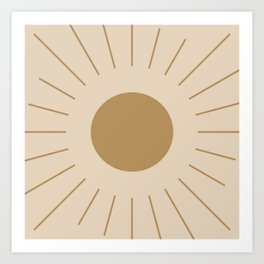 Geometric Golden Sun Art Print