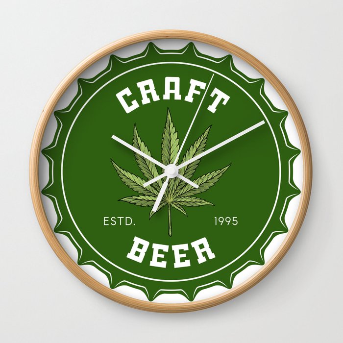 Cannabis Beer Wall Clock