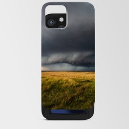 Never Stop the Rain - Supercell Thunderstorm Develops Over Open Prairie in Oklahoma iPhone Card Case