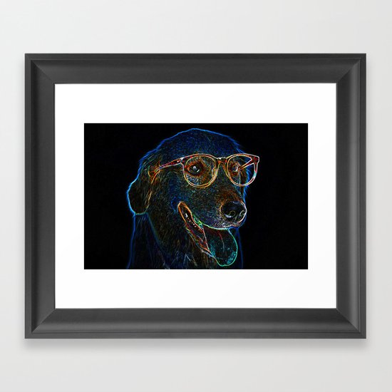 Geek Dog Framed Art Print