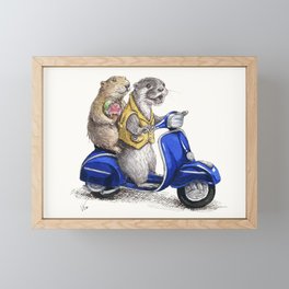 Vespa Ride Framed Mini Art Print