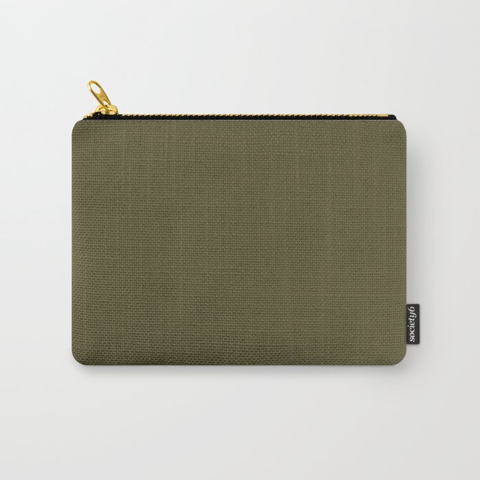Dark Green Solid Color - Patternless Pairs Jolie Paints 2022 Popular Hue Olive Green Carry-All Pouch