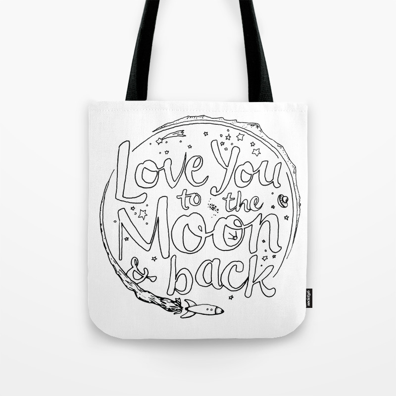 Details about   I Love You to the Moon and Back Tote Bag New  MADE IN USA 