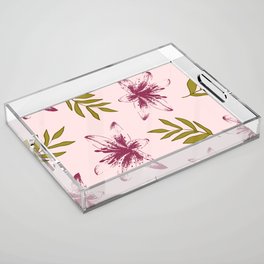 Tropical flowers  Acrylic Tray