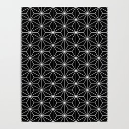 Hemp seed pattern in black-and-white Poster