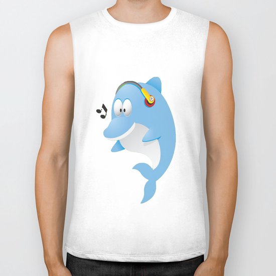 Cute dolphin Biker Tank