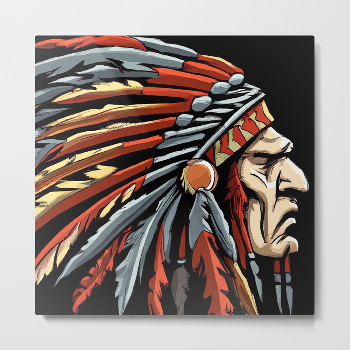 Native American Chief Metal Print