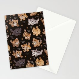 The year of big cat cubs - dark Stationery Card