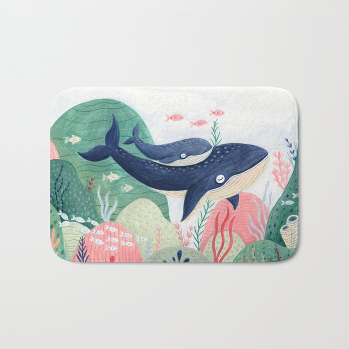 Humpback Whale and Calf Whale Bath Mat