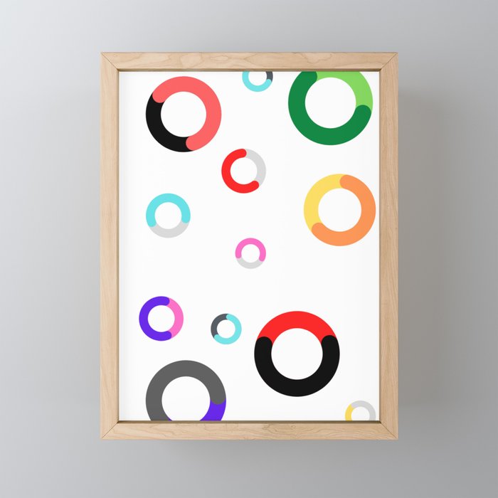 Colorful rings Framed Mini Art Print