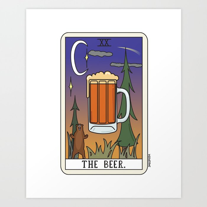 Beer Reading Art Print