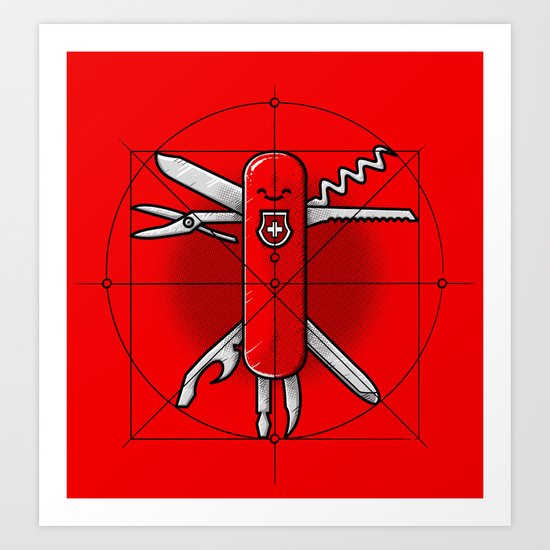 Vitruvian Swiss Knife Art Print