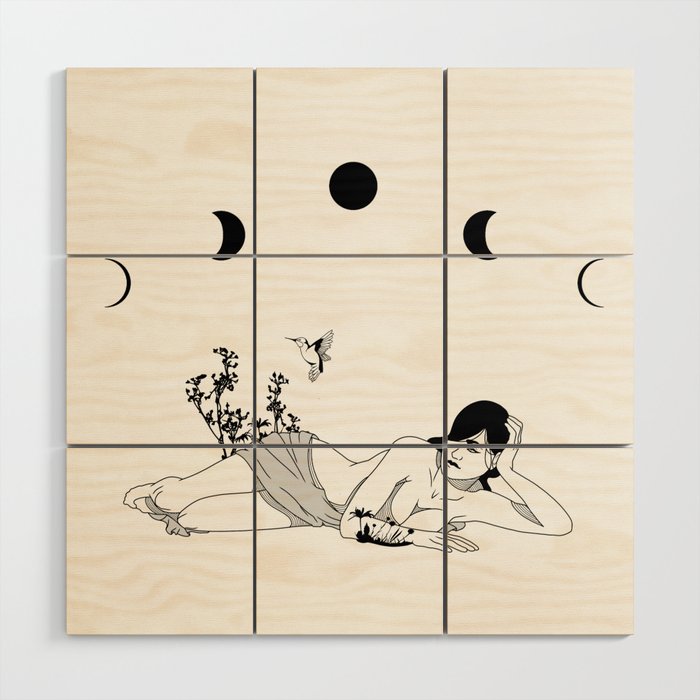 Phases of the Moon Wood Wall Art