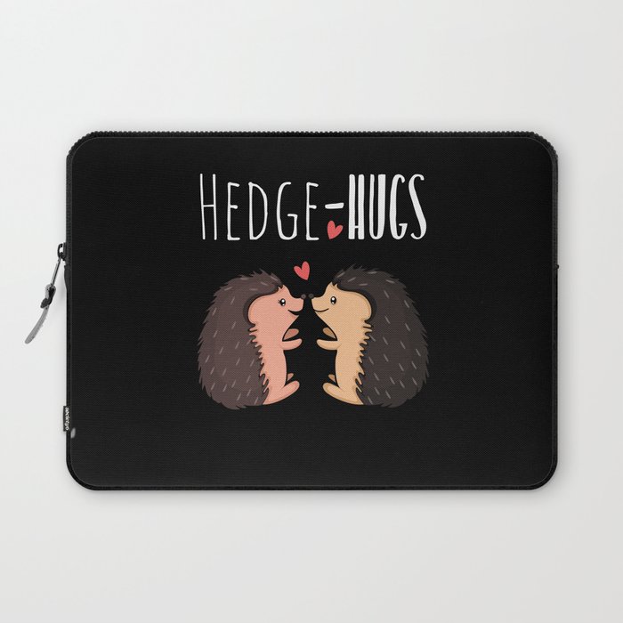 Cute Hedgehog Hugs Animal Hearts Valentines Day Laptop Sleeve