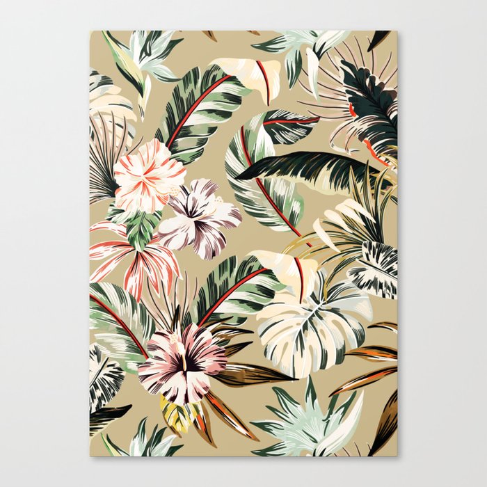 Retro jungle pattern Canvas Print
