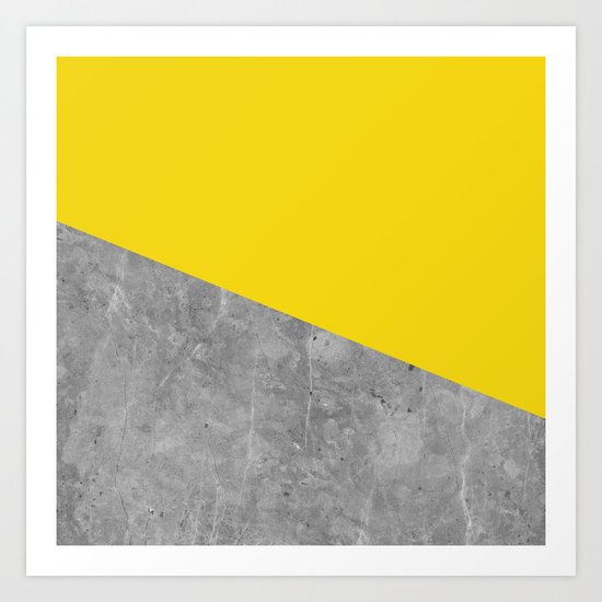 Geometry 101 Vivid Yellow Art Print