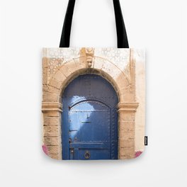 Old Blue Moroccan Door with Purple Accent Tote Bag