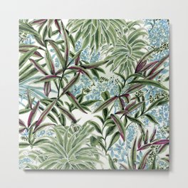 Canopy Metal Print | Watercolor, Jungle, Painting, Garden, Green, Landscape, Plants, Vintage, Aqua, Other 