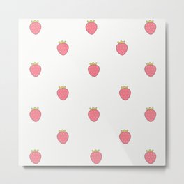 Kawaii Cute Strawberry Print Metal Print | Chibistrawberry, Drawing, Adorablestrawberry, Strawberry, Kawaiistrawberry, Whimsicalstrawberry, Funnystrawberry, Strawberryprint, Cutestrawberry, Digital 