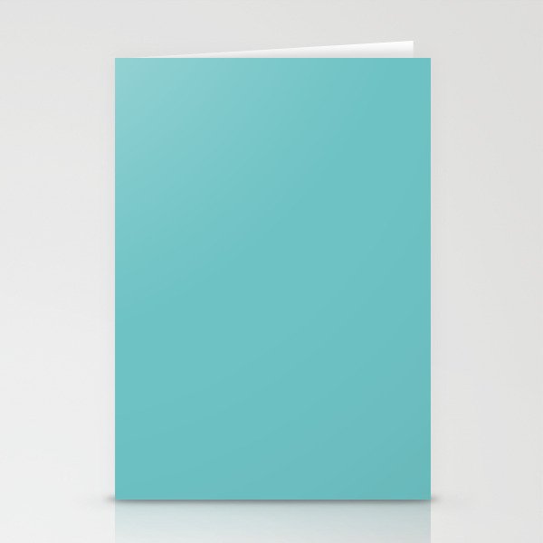 Mid-tone Aqua Blue Green Solid Color Pairs to Sherwin Williams Mariner SW 6766 Stationery Cards