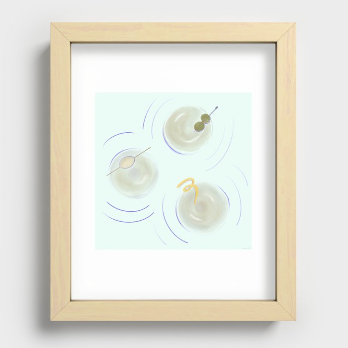 Happy Hour in Blue Recessed Framed Print