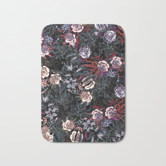 FLORAL PATTERN VII - DARK Bath Mat