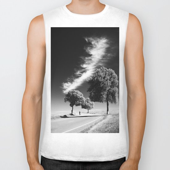 Cloud trees man Biker Tank