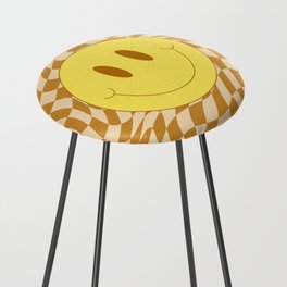 Goldie smiley wavy checker Counter Stool