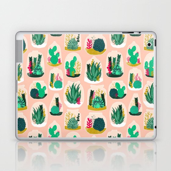 Terrariums - Cute little planters for succulents in repeat pattern by Andrea Lauren Laptop & iPad Skin