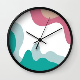 Peaceful Waves Wall Clock | Waves, Fresh, Green, Art, Shapes, Jewl, Tan, New, Blue, Pink 
