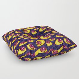 Wall of Eyes in Dark Purple Floor Pillow
