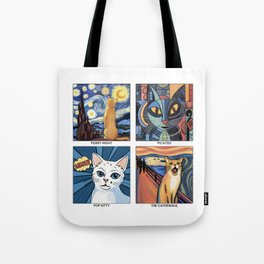 Artistic Cats: Aesthetic Bliss for Art History and Cat Lovers Tote Bag