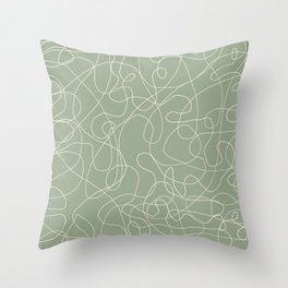 Soft Lines over Sage Green Throw Pillow