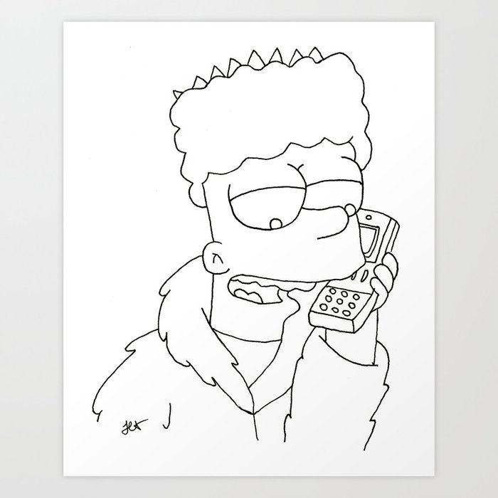 Bart Simpson Gangsta Art Print By Jasminassandri Society6