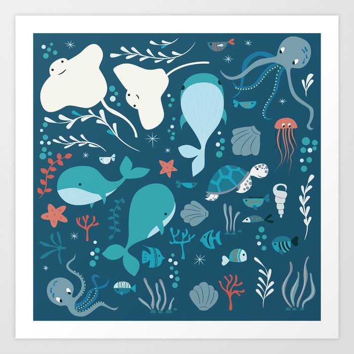 Sea creatures 004 Art Print