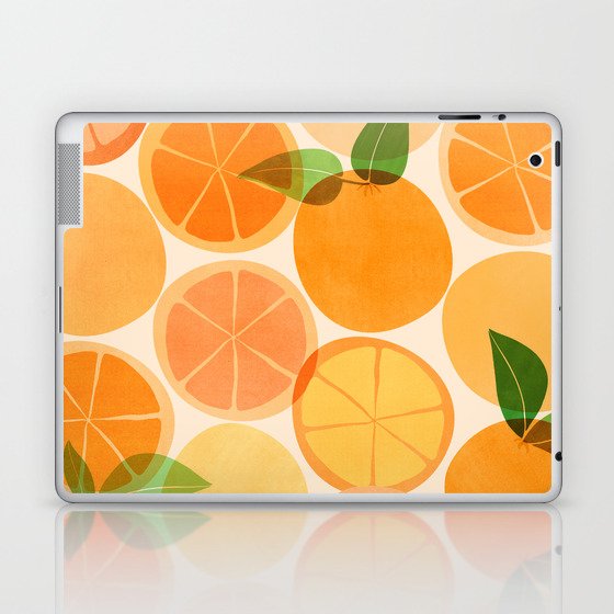 Sunny Oranges Colorful Fruit Print Laptop & iPad Skin