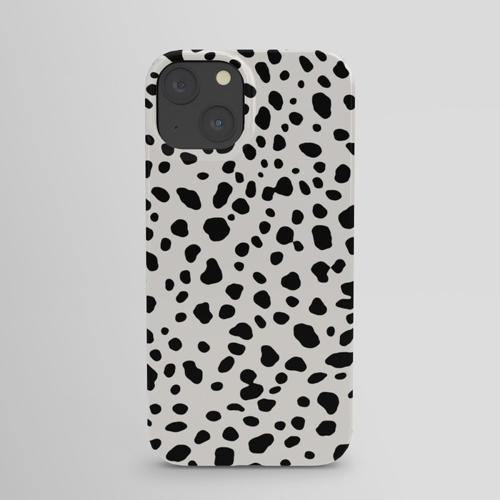 Polka Dots Dalmatian Spots Black And White iPhone Case