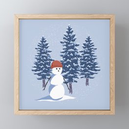 Winter Park Snowman Friend Framed Mini Art Print