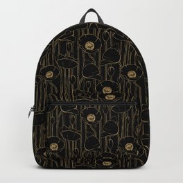 Poppies Field, Black and Gold Poppy Backpack