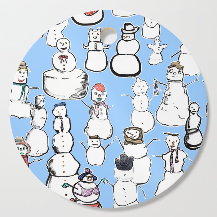 People Made of Snow  Cutting Board