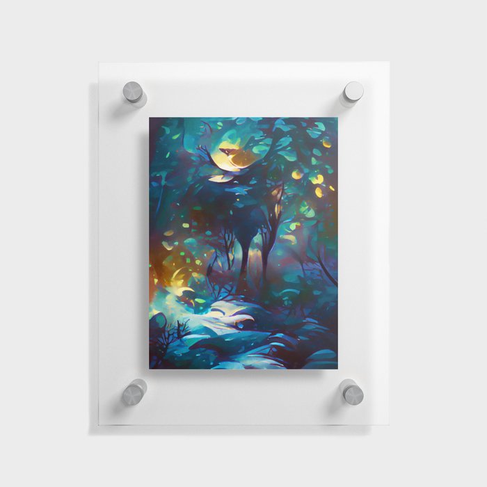 Walking under the Moonlight Floating Acrylic Print