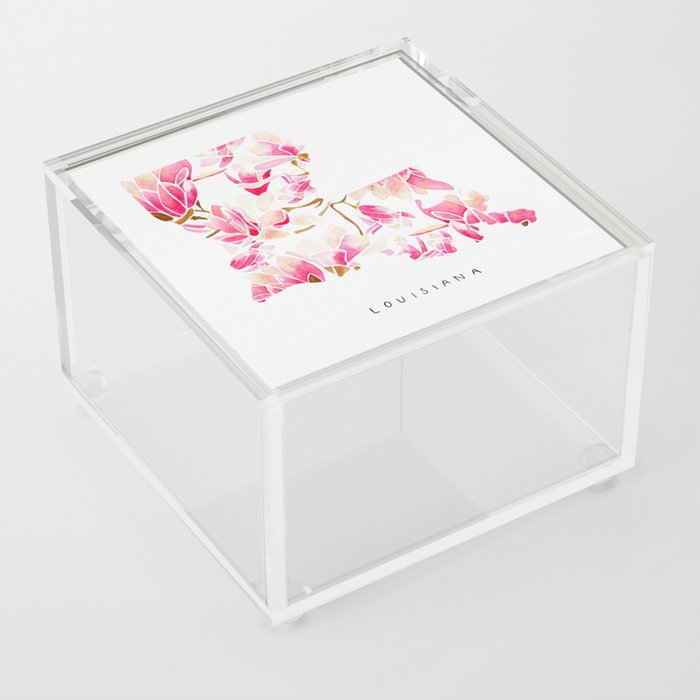 Louisiana State Flower - Magnolias Acrylic Box