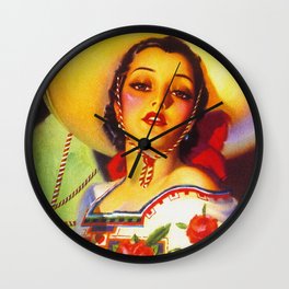 Vintage Mexico Travel Poster Wall Clock