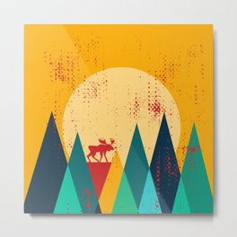 Moose in the mountains Metal Print