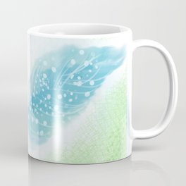 BlueSpeckleFeatherWithGreen Coffee Mug